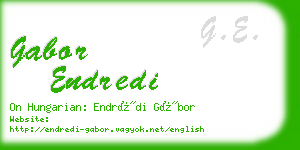 gabor endredi business card